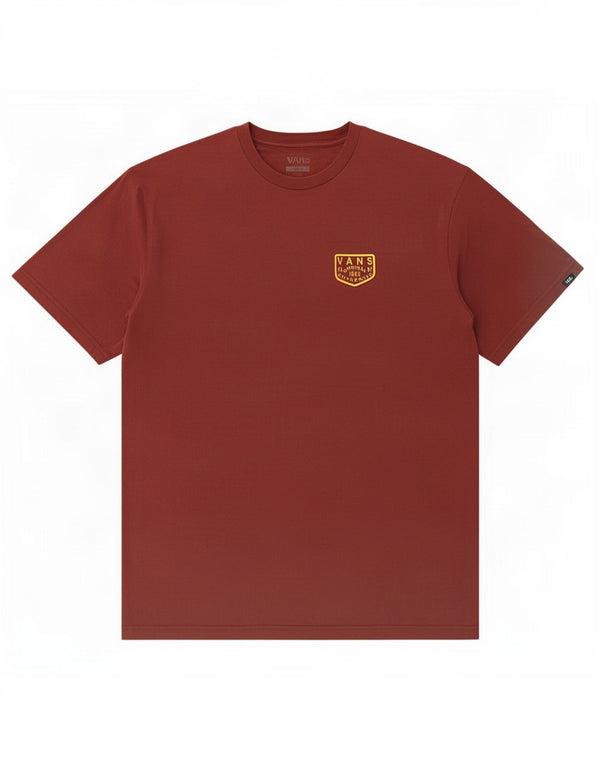 Męski T-shirt Vans o klasycznym kroju z grafiką, duży, bordowy, bawełniany