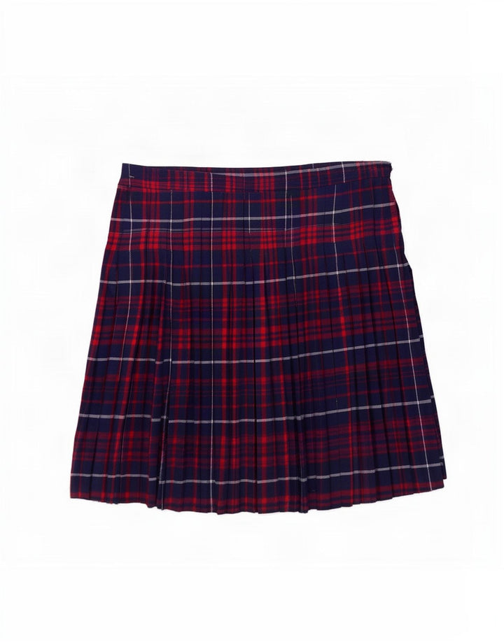 Damska spódniczka mini Tommy Hilfiger średnia W28 granatowa bawełniana w kratę