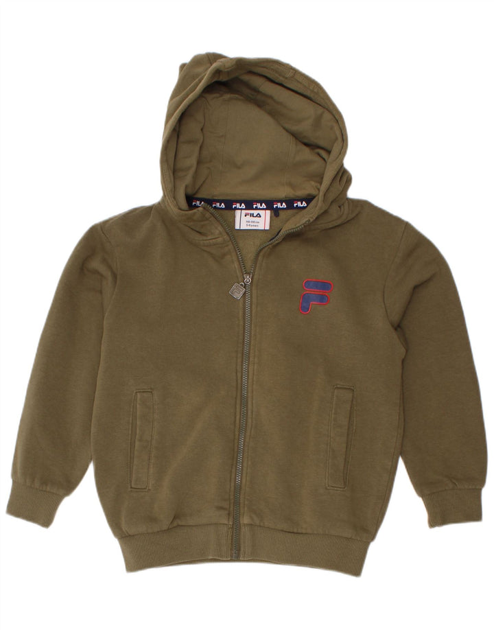 Bluza chłopięca Fila z kapturem i zamkiem, 5-6 lat, khaki