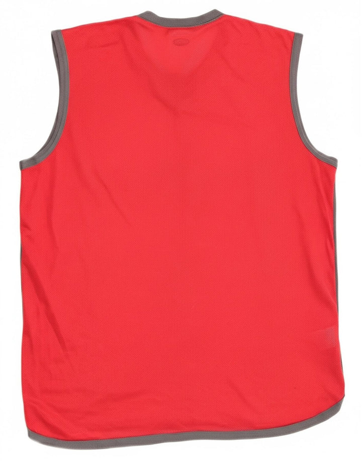 Adidas Męska kamizelka z grafiką, duża, czerwona, poliester