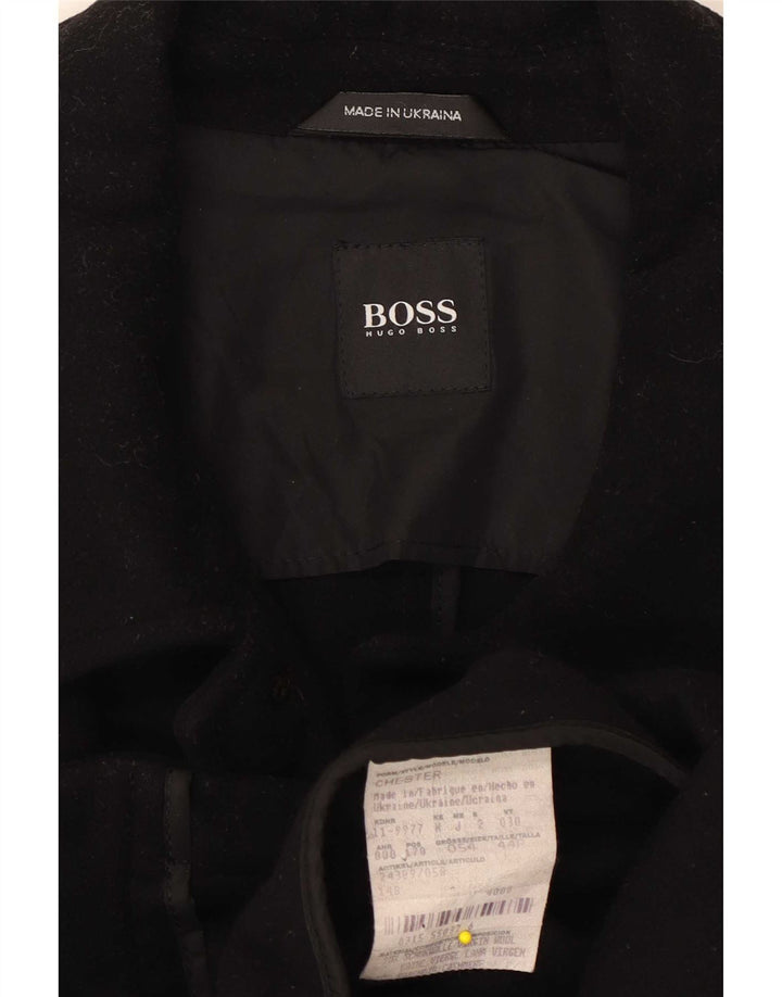 Męska kurtka użytkowa Hugo Boss EU 54 2XL Czarna wełna