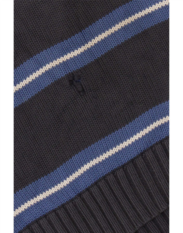 Męski sweter Zara z dekoltem w kształcie litery V, duże, szare paski