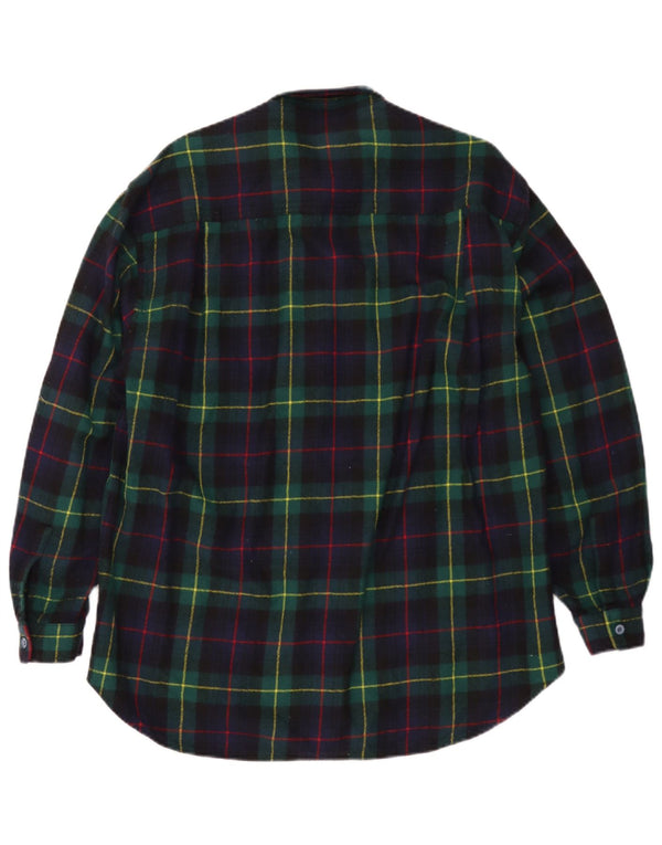 Vintage męska koszula flanelowa w dużą granatową kratkę