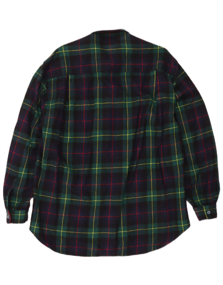 Vintage męska koszula flanelowa w dużą granatową kratkę