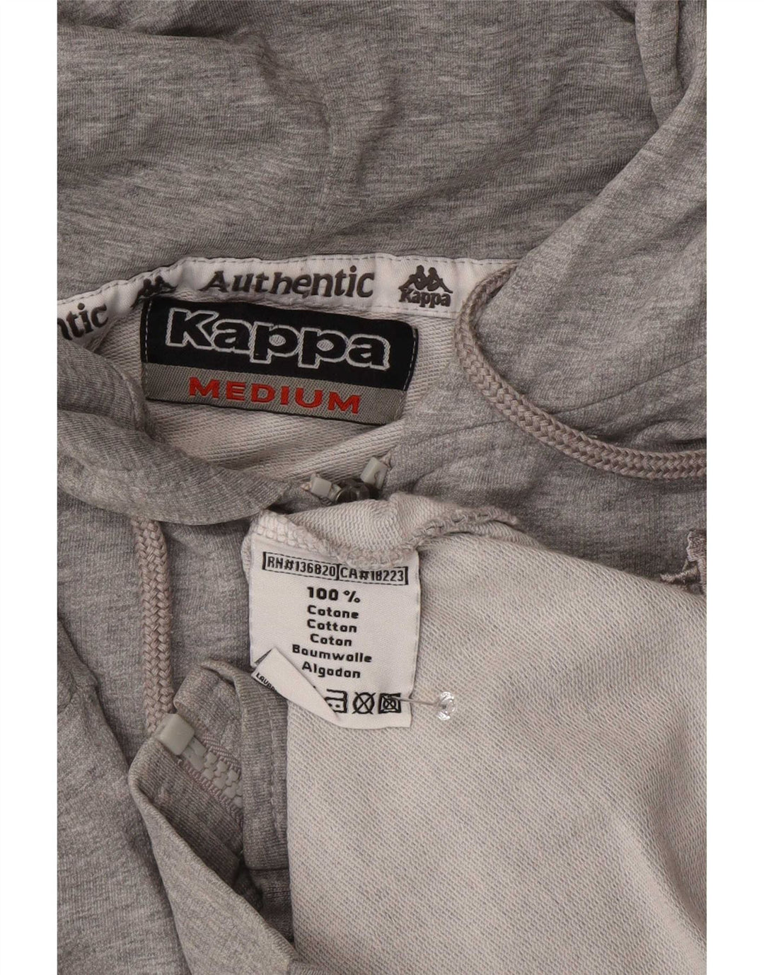 Męski sweter z kapturem Kappa, średnioszary, bawełniany