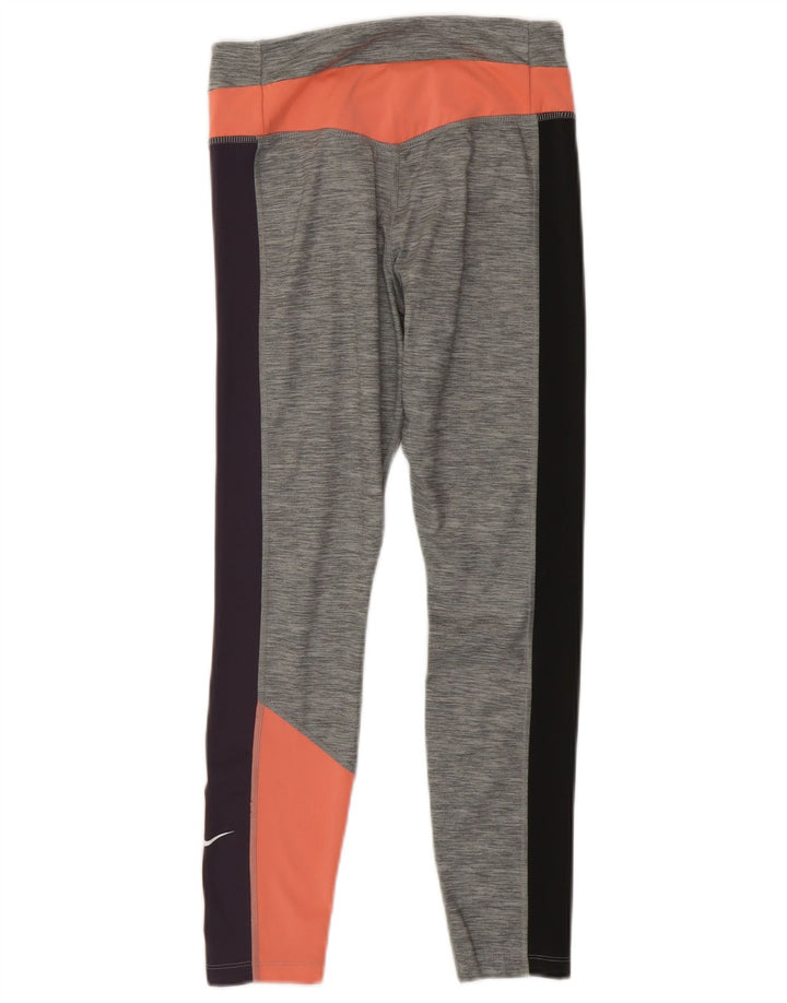 Damskie legginsy Nike Dri Fit UK 12, poliester w kolorze średnioszarym