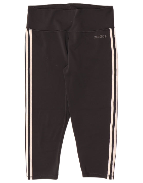 Damskie legginsy Adidas Climalite Capri UK 16/18, duże, czarne, poliestrowe