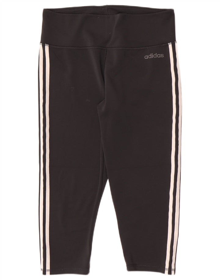 Damskie legginsy Adidas Climalite Capri UK 16/18, duże, czarne, poliestrowe