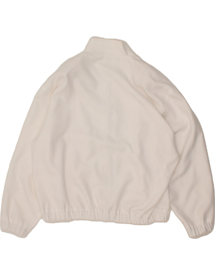 VINTAGE Womens Oversized Bomber Jacket UK 12 Medium  White Polyester Vintage Vintage and Second-Hand Vintage from Messina Hembry 