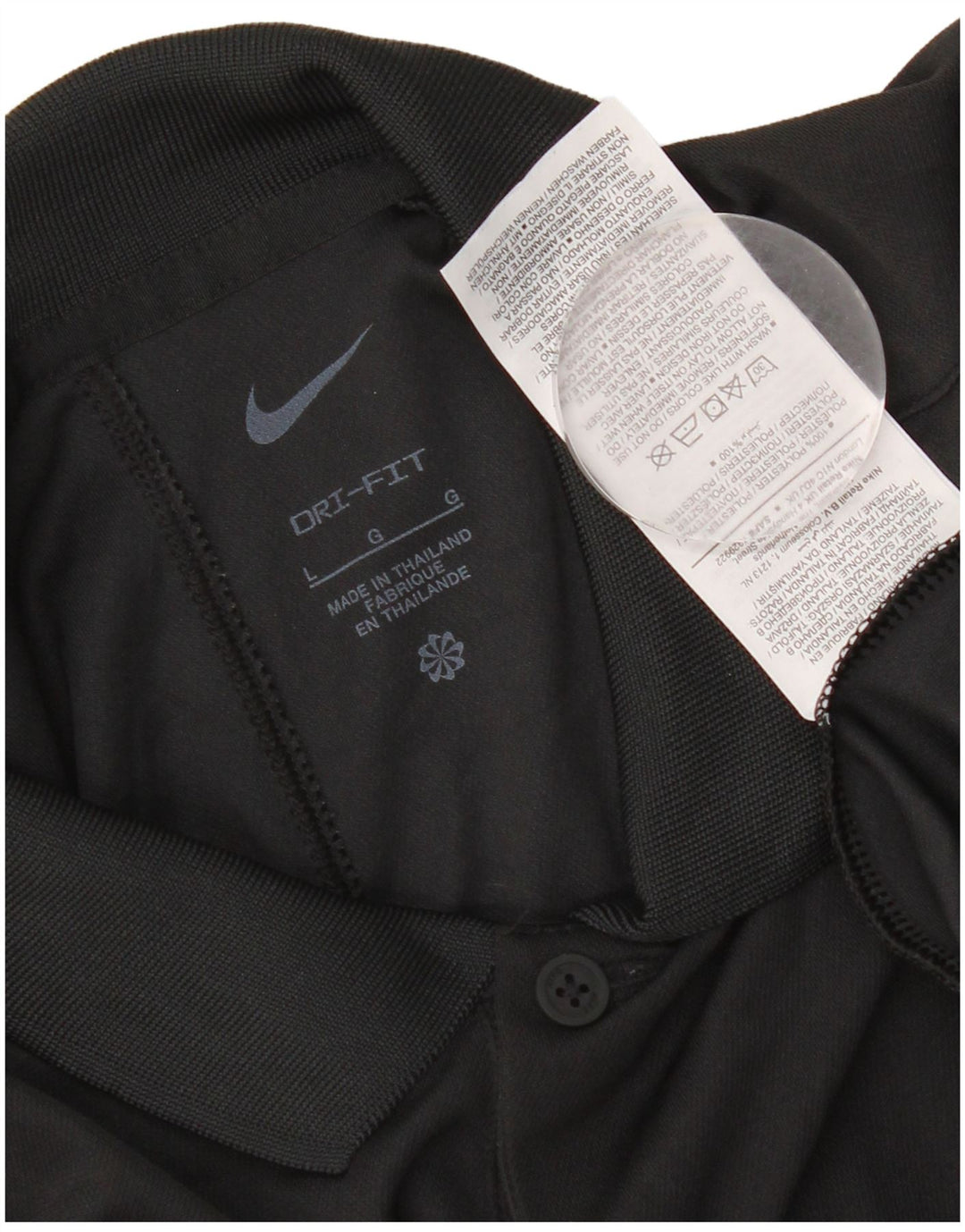 Męska koszulka polo Nike Dri Fit, duża, czarna, poliestrowa