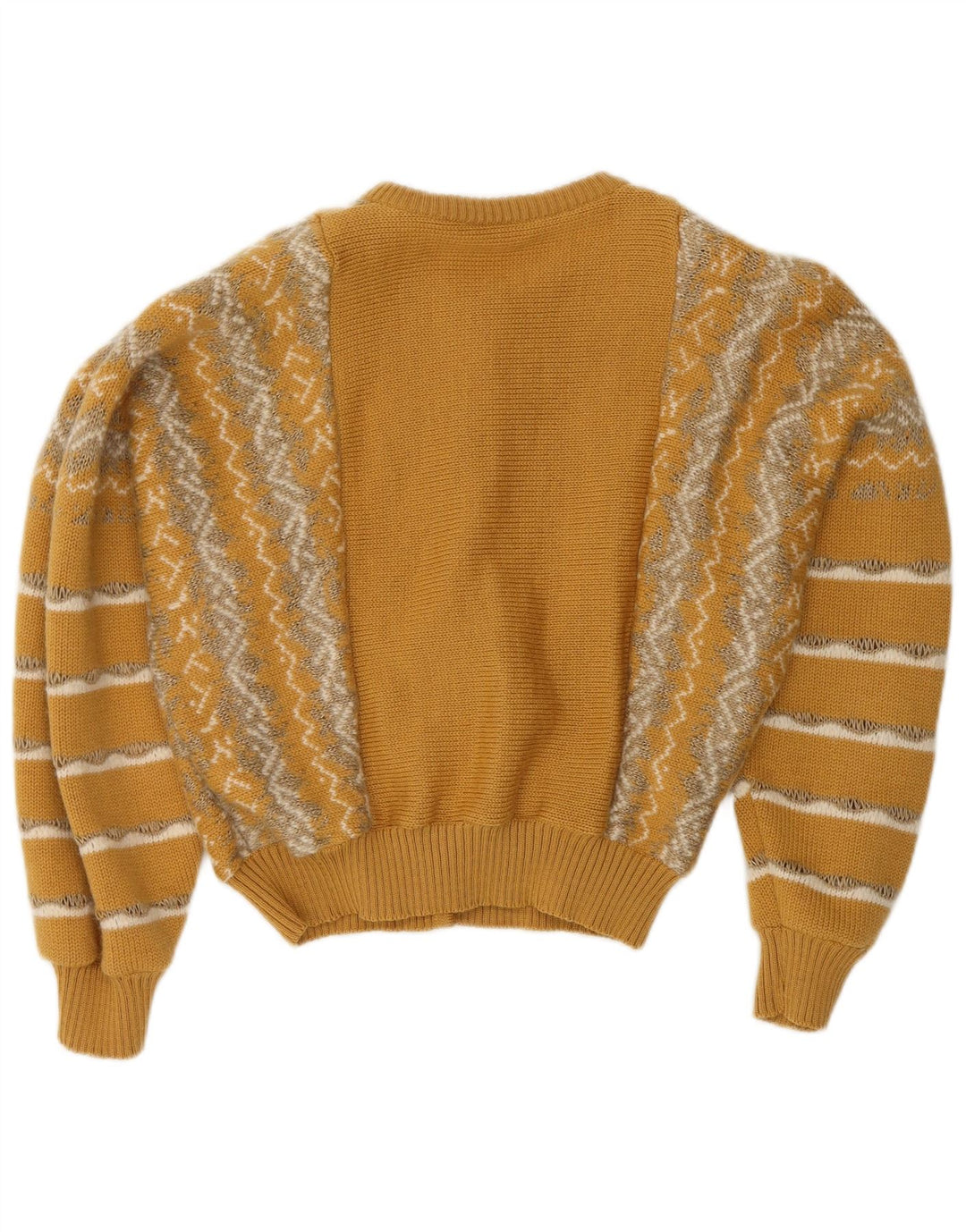 Sweter damski Geiger Crop Cardigan UK 14 Średni żółty wełniany w paski