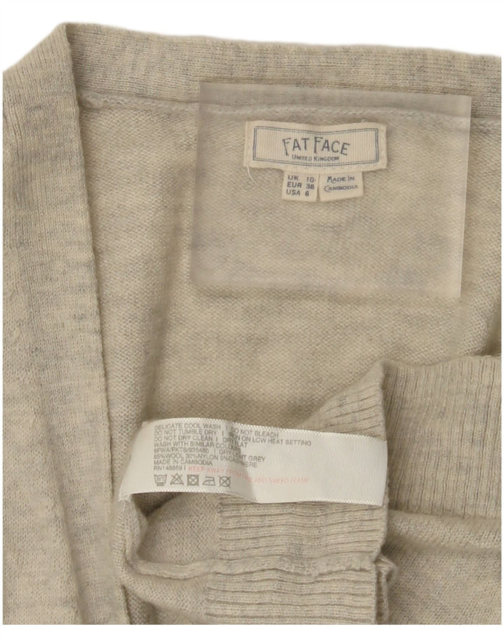Sweter damski Fat Face Longline z otwartym kardiganem UK 10, mały, szary, nakrapiany