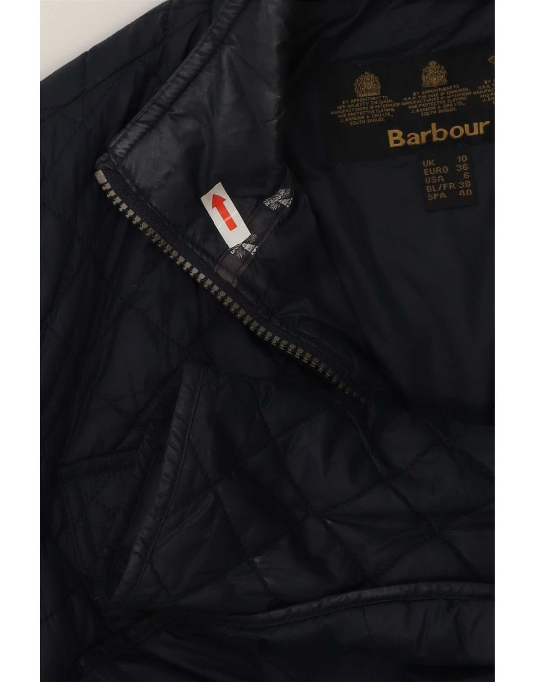 Damska pikowana kurtka Barbour UK 10, mała, granatowa