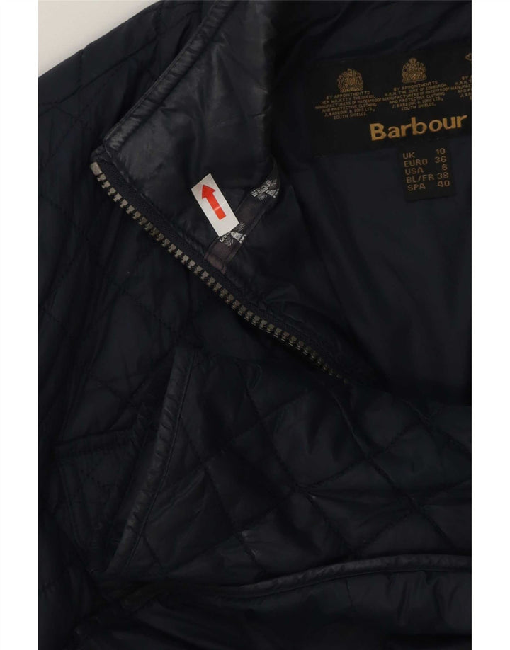 Damska pikowana kurtka Barbour UK 10, mała, granatowa