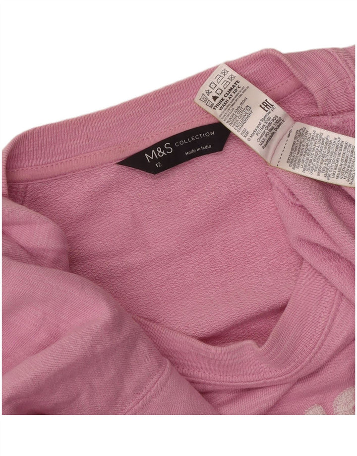 Damska bluza z grafiką Marks & Spencer UK 12, średni, różowy, nakrapiany