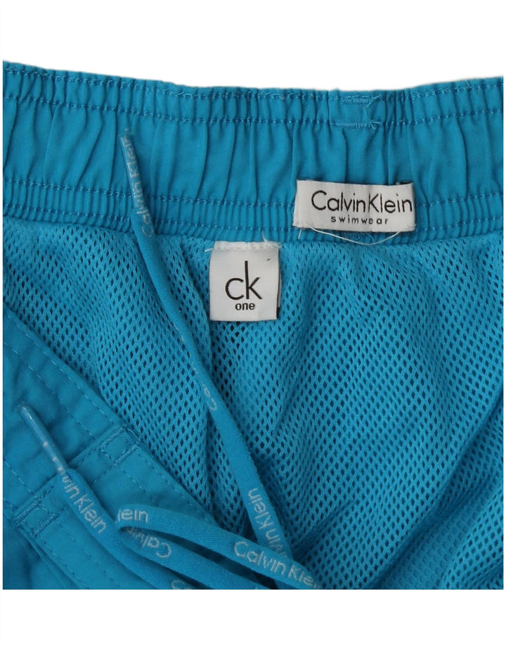 Męskie spodenki kąpielowe Calvin Klein Graphic, duże, niebieskie, z blokami kolorów