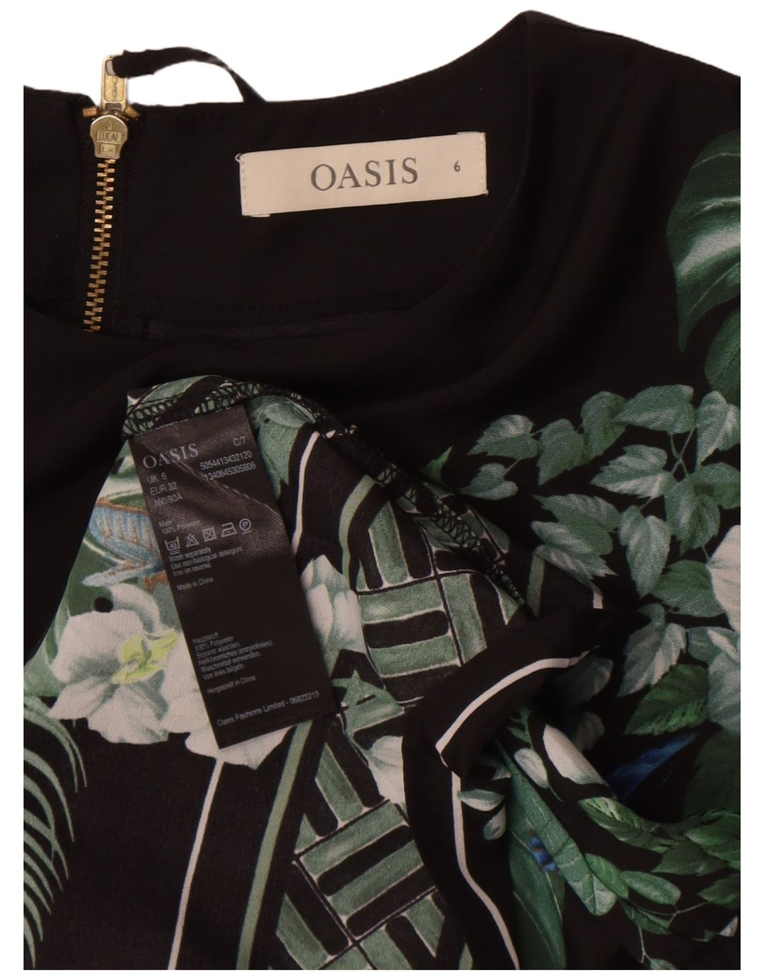 Bluzka damska Oasis Top UK 6 XS Czarny kwiatowy poliester
