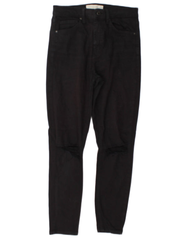 Damskie jeansy rurkowe Topshop Jamie Distressed W28 L26 Czarny poliester