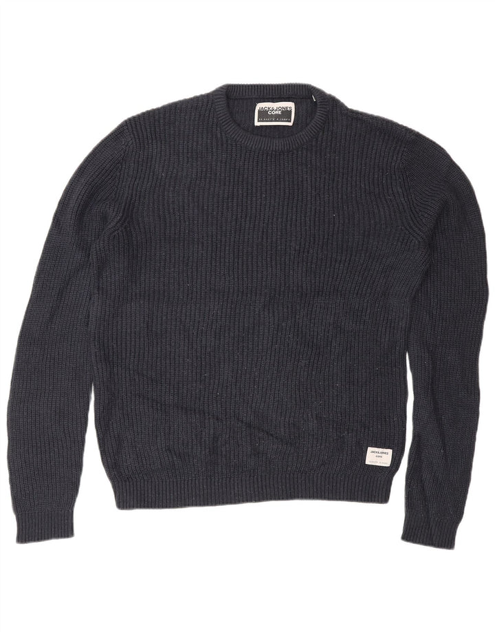 Męski sweter Jack & Jones z okrągłym dekoltem, średni granatowy akryl