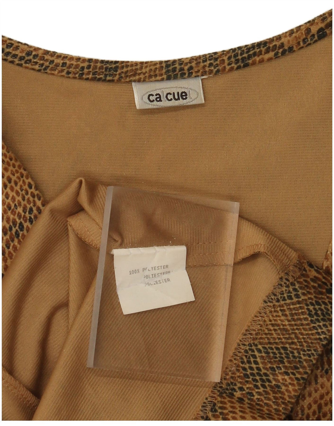 Kamizelka damska VINTAGE UK 18 XL Brązowa, poliestrowa z nadrukiem zwierzęcym