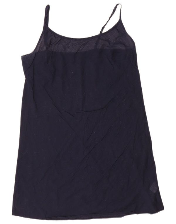 Sukienka damska w stylu vintage, UK 10, mała, granatowa, bawełniana