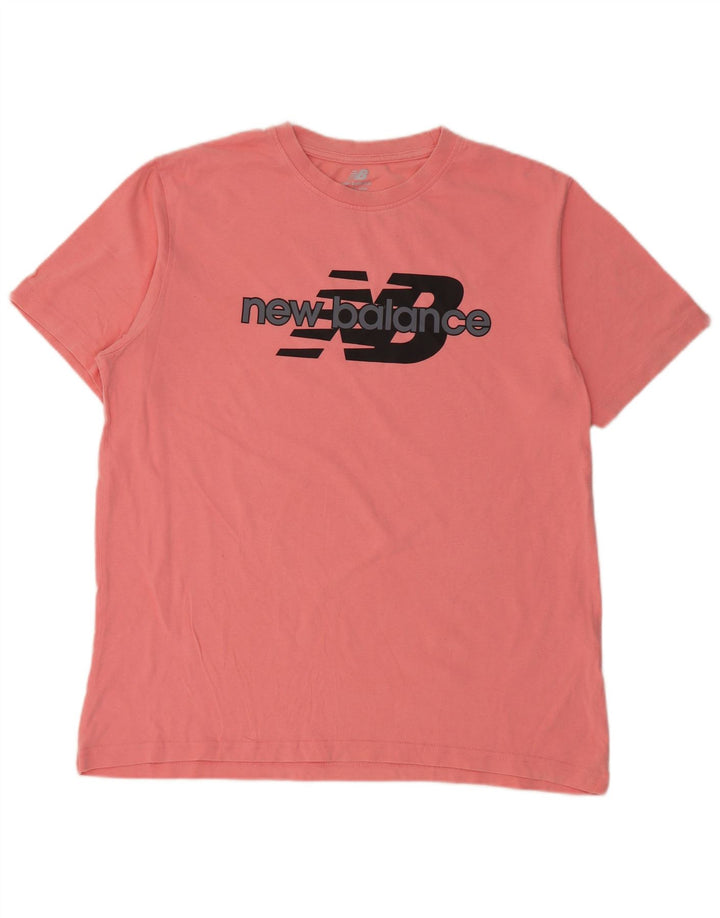 Męski T-shirt New Balance z grafiką, średni róż