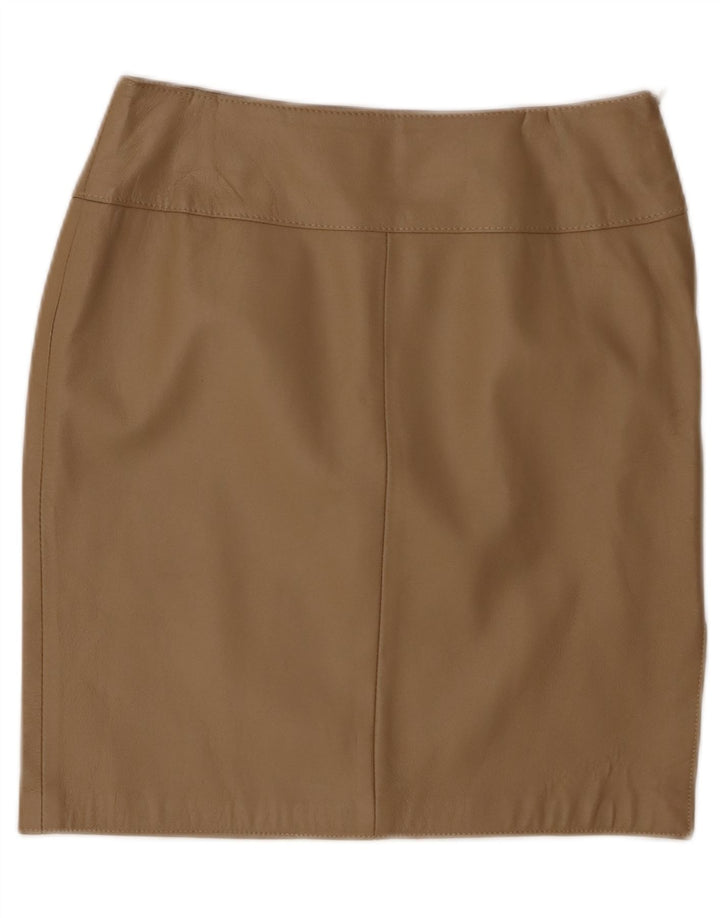 VINTAGE Womens Leather Skirt W30 Medium Beige Leather Vintage Vintage and Second-Hand Vintage from Messina Hembry 