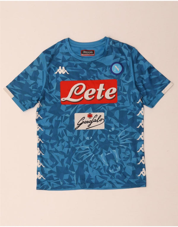 Chłopięcy T-shirt Kappa Napoli z grafiką, 9-10 lat, niebieski, geometryczny poliester
