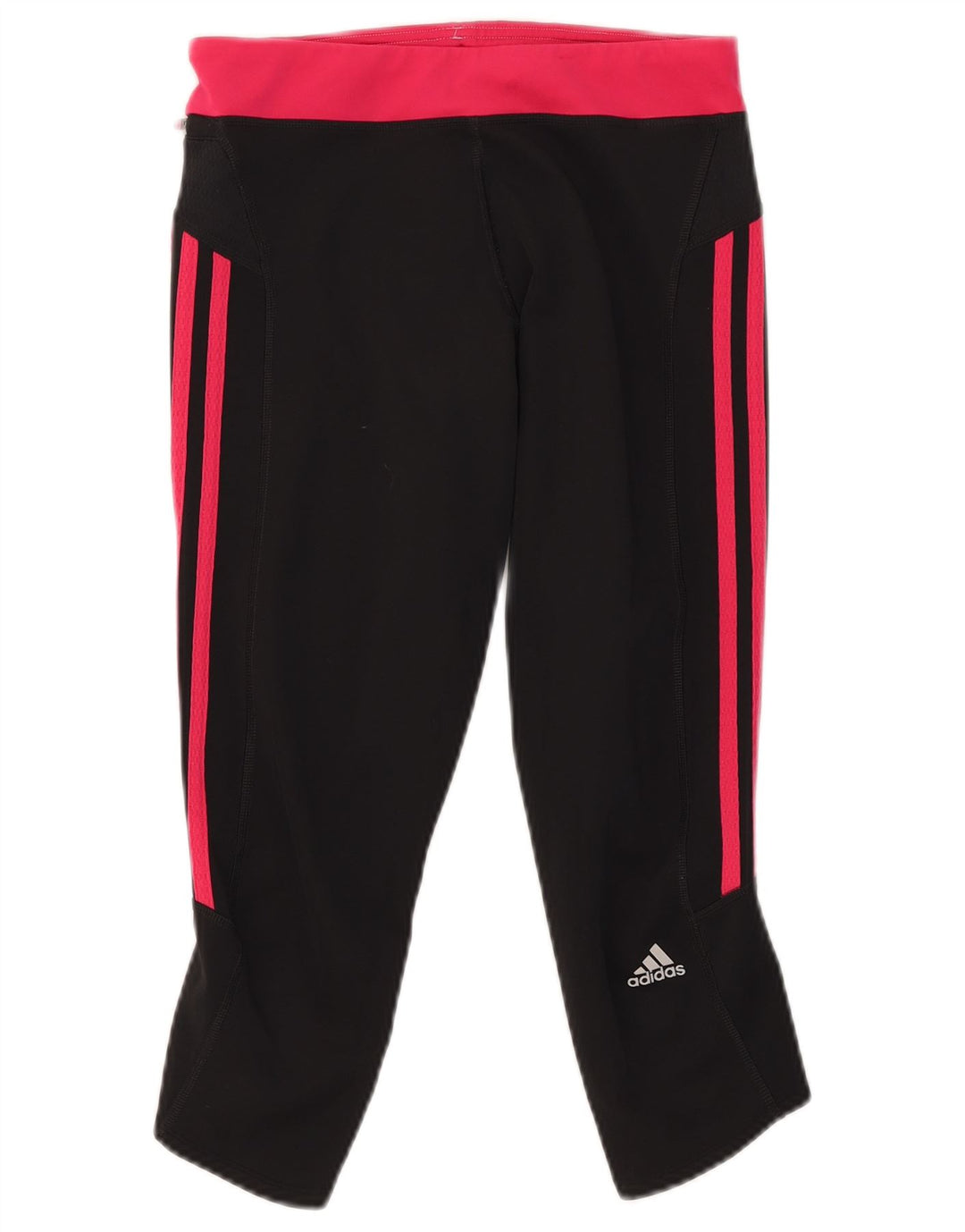 Damskie legginsy Adidas Capri UK 12, średni czarny poliester z blokami kolorów