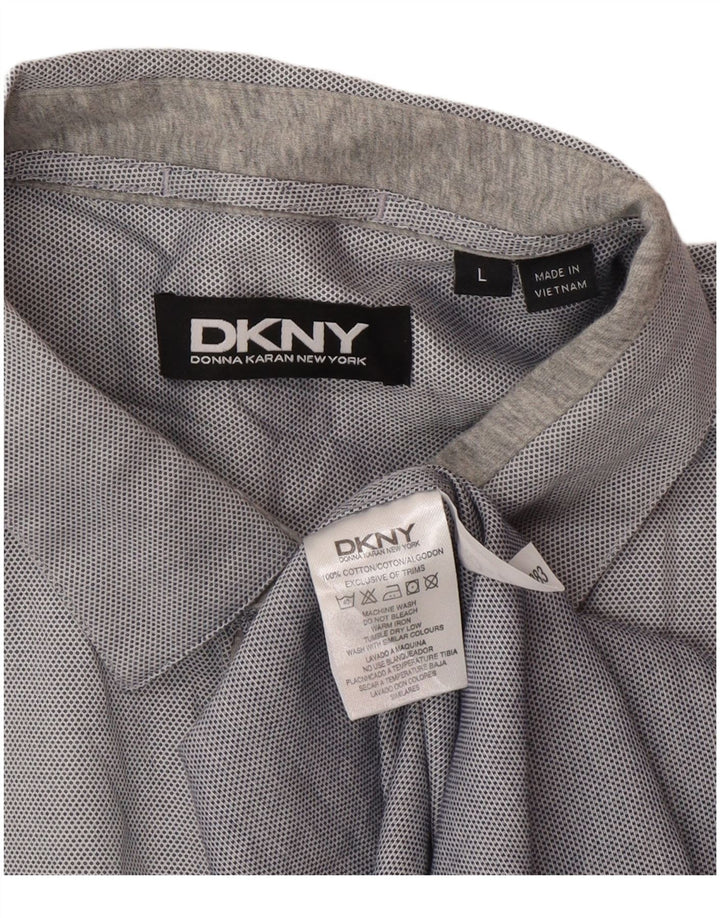 Koszula męska Dkny, duża, szara, bawełniana