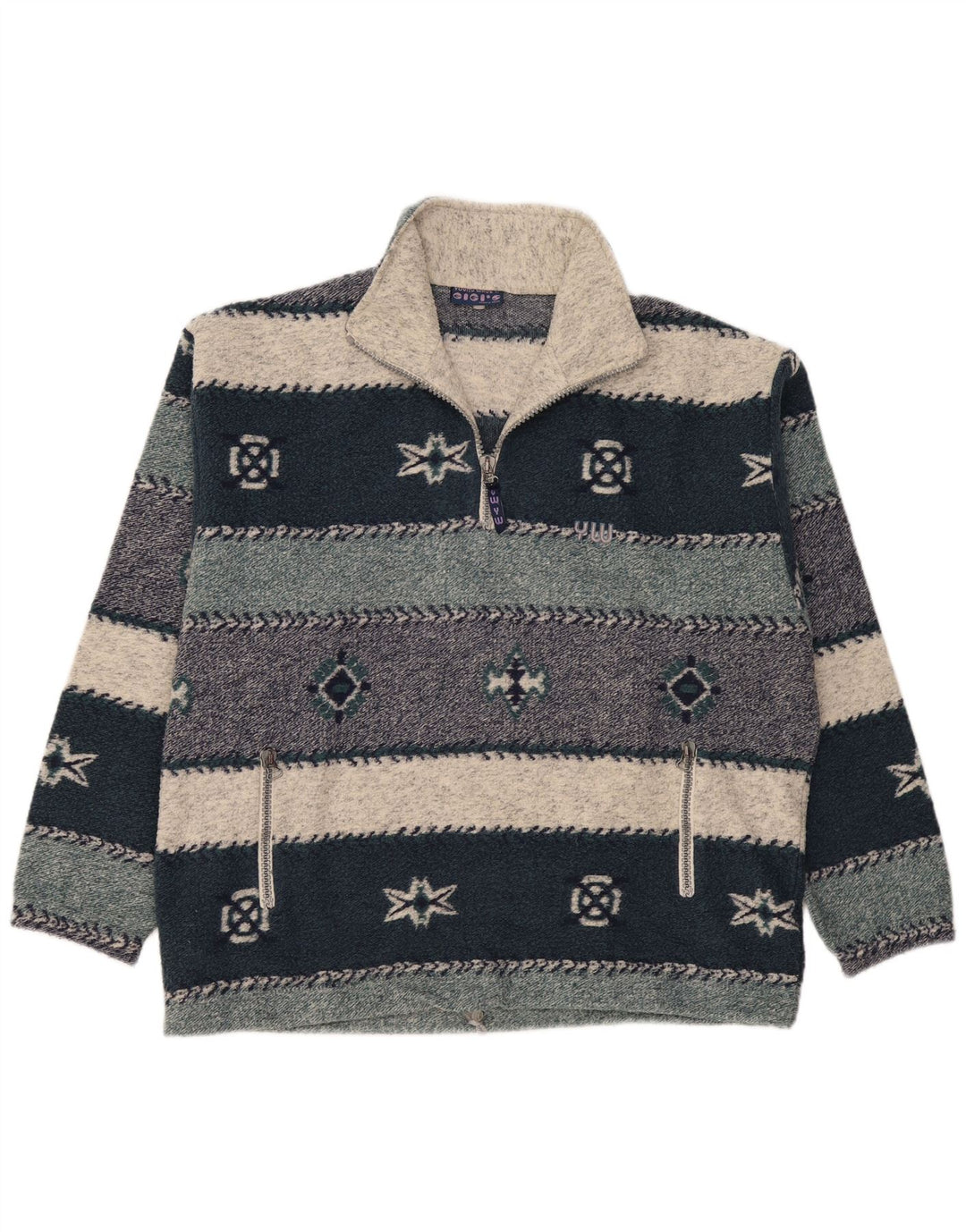 Męski sweter zapinany na zamek Gigi 2XL, wielokolorowy Fair Isle