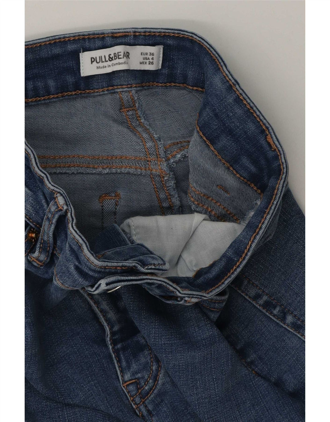 Damskie jeansy rozszerzane Pull & Bear EU 36 Small W26 L32 Niebieskie