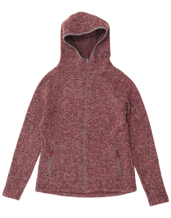 Damski sweter z kapturem i zamkiem Mountain Warehouse UK 10, mały, bordowy, nakrapiany