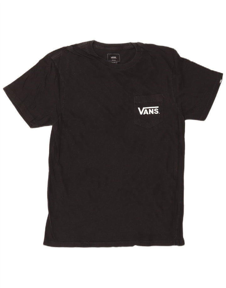 Męski T-shirt z grafiką VANS o dopasowanym kroju, średni czarny, bawełniany