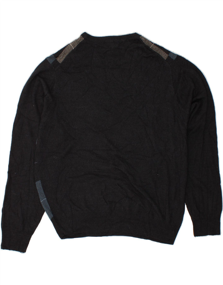 Męski sweter z okrągłym dekoltem DOCKERS 2XL Szary patchworkowy akryl