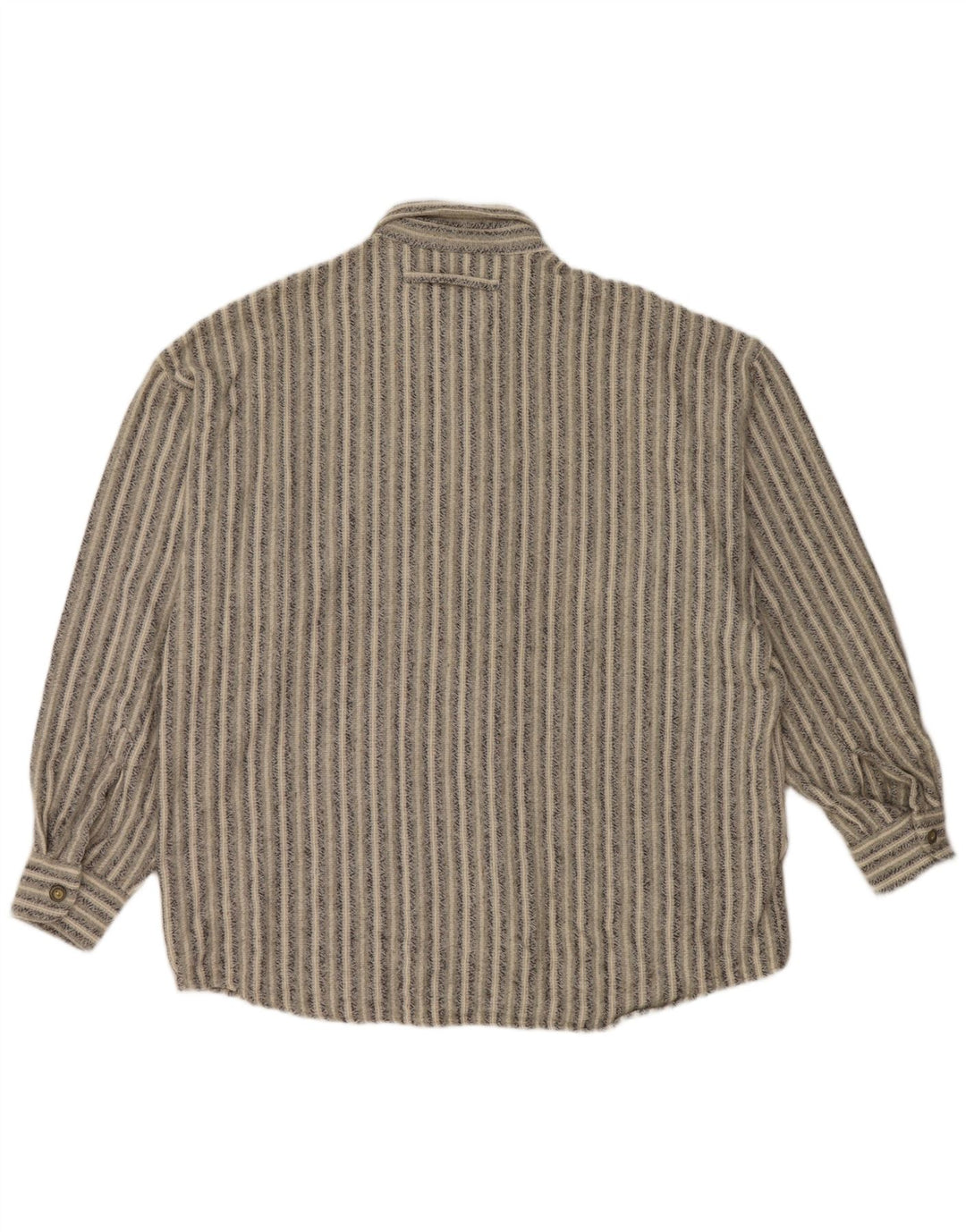 Męska koszula flanelowa HAUPT rozmiar 41/42, duża, szara, bawełniana w prążki