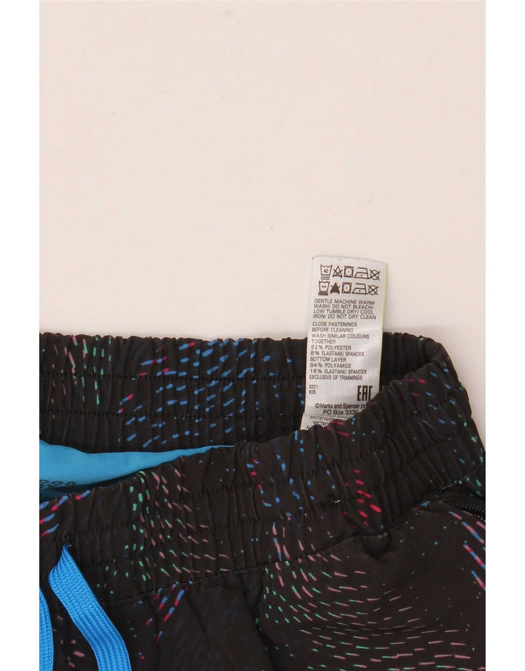 Damskie spodenki sportowe Marks & Spencer UK 8, małe, czarne, z poliestru w cętki