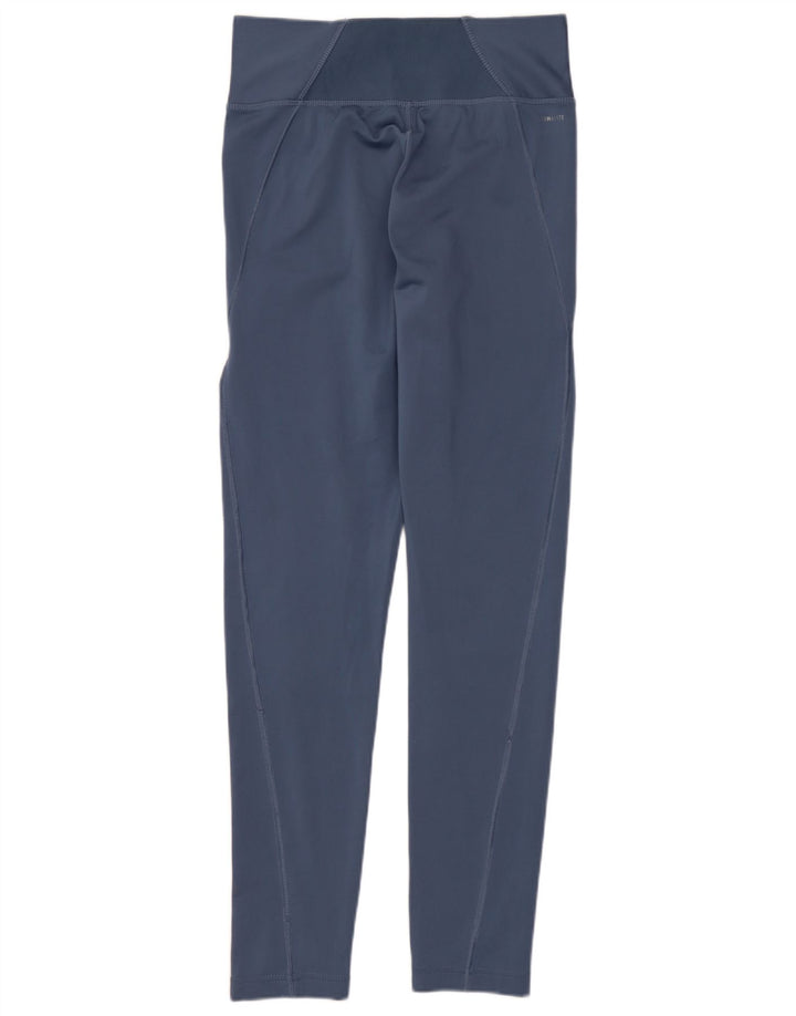 Damskie legginsy ADIDAS Climalite UK 8/10, małe, niebieskie, poliestrowe