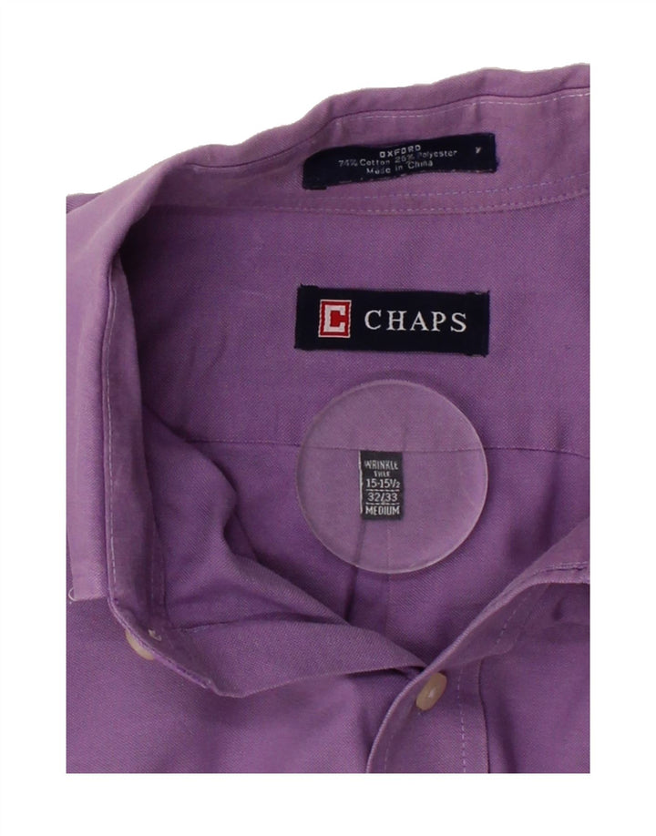 CHAPS Mens Oxford Shirt Size 15-15 1/2 Medium Purple Cotton Vintage Chaps and Second-Hand Chaps from Messina Hembry 