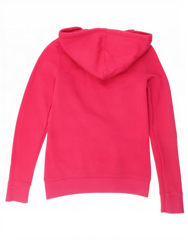 Damski sweter z kapturem i zamkiem Benetton UK 6 XS, różowy, bawełniany