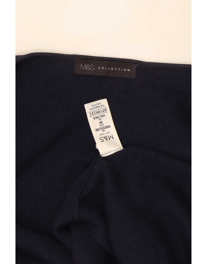Marks & Spencer Damski sweter rozpinany UK 12 Średni granatowy akryl