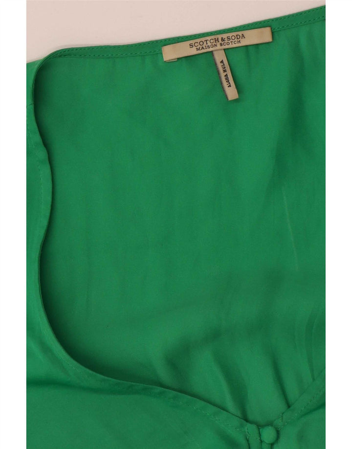 Scotch & Soda Damska sukienka maxi z rękawem 3/4, UK 14, średni zielony poliester