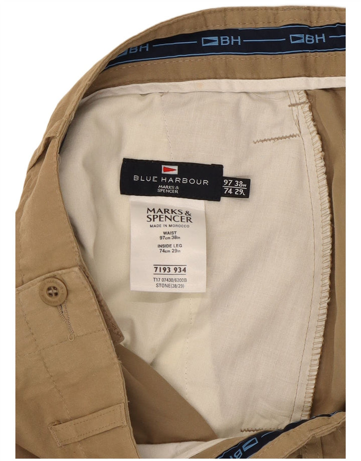Spodnie męskie Marks & Spencer Blue Harbor Bootcut Chino W38 L29 Beżowe