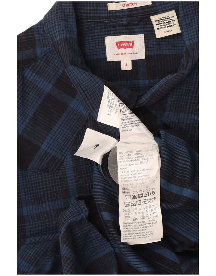 Koszula męska Levi's, mała, bawełniana w granatową kratkę