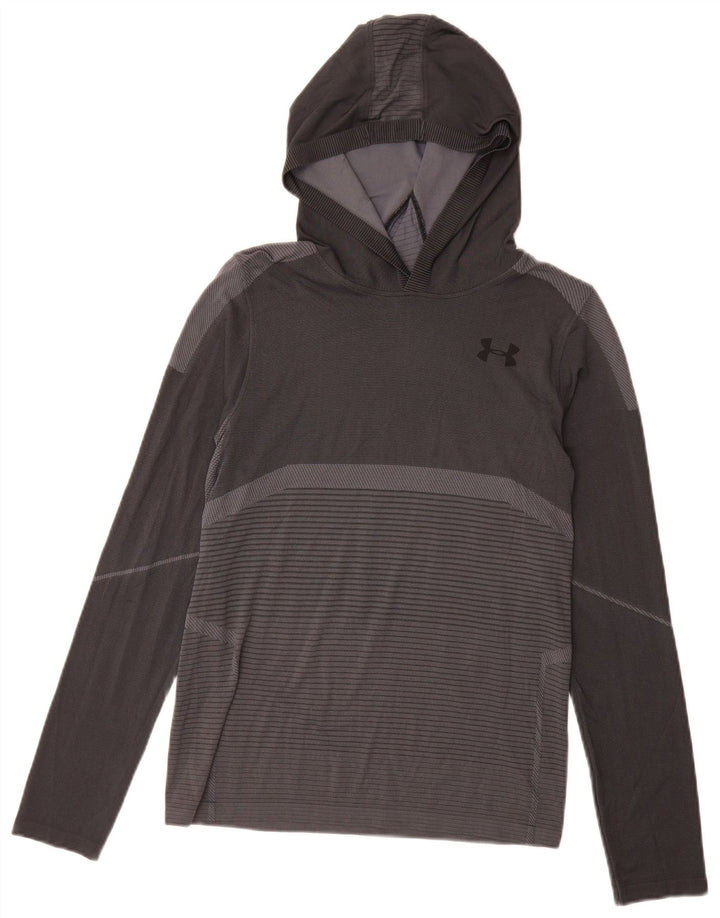 Chłopięcy top z grafiką Under Armour z długim rękawem, 11-12 lat, duże, szare paski
