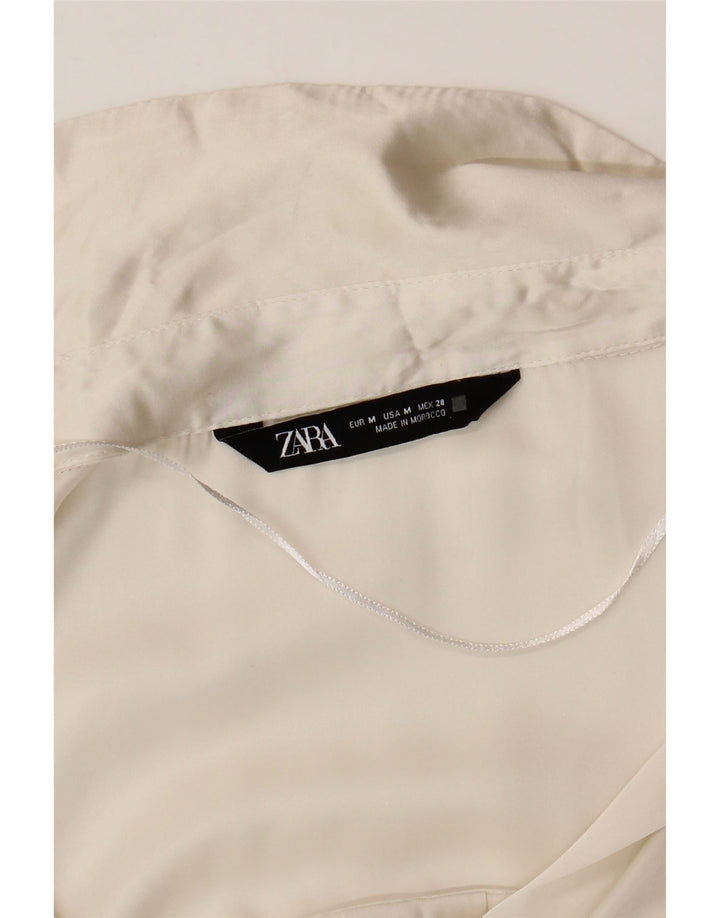 Damska bluzka koszulowa oversize Zara UK 14, średnia biel