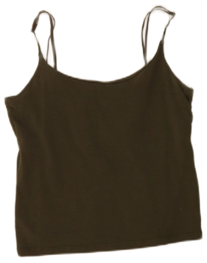 Krótki top damski Zara UK 14, duży, khaki