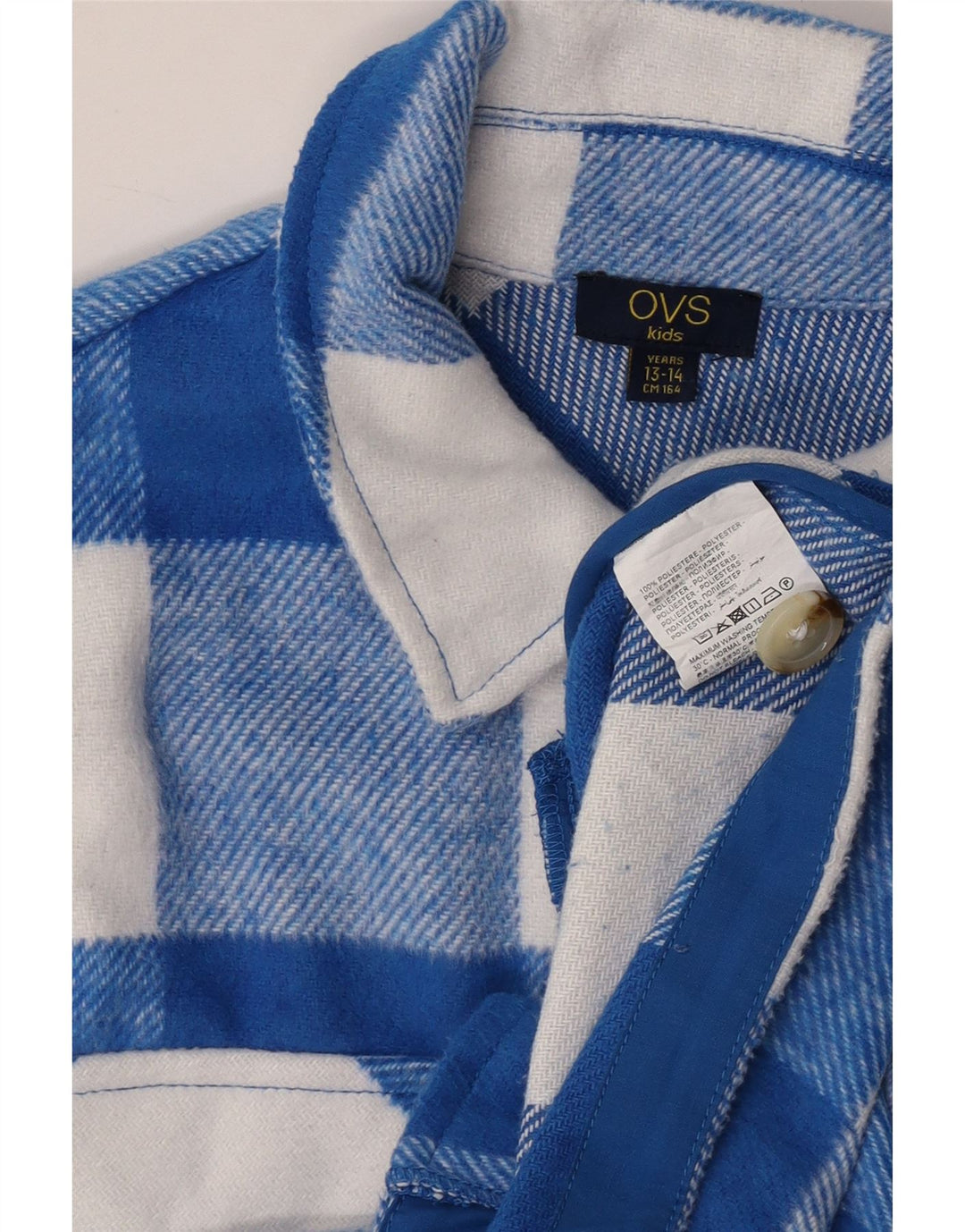 Koszula flanelowa dziewczęca OVS 13-14 lat, poliester w niebieską kratkę