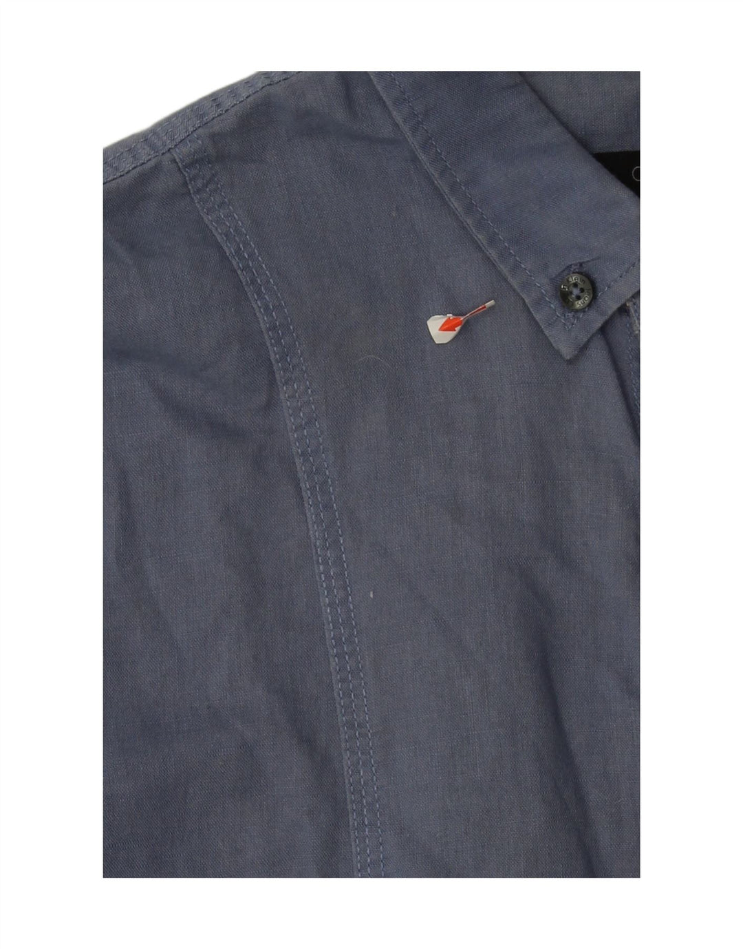 CALVIN KLEIN JEANS Mens Short Sleeve Shirt Small Blue Linen Vintage Calvin Klein Jeans and Second-Hand Calvin Klein Jeans from Messina Hembry 
