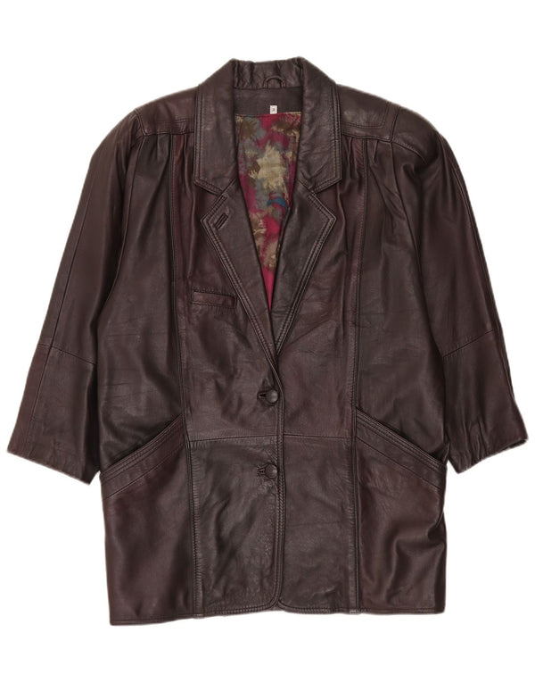 Vintage damski płaszcz skórzany oversize EU 38 średni brąz
